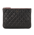 Chanel Logo Zip Pouch, &pound;720, Accessories, Black, Caviar/Caviar Leather, Front view